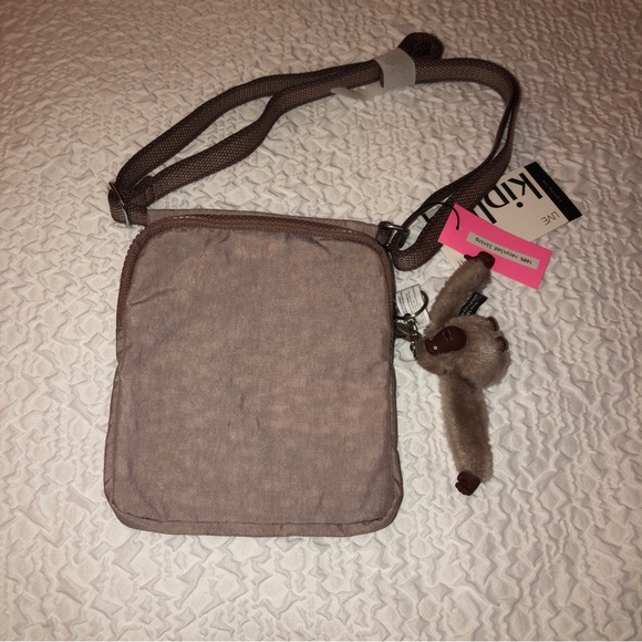 Kipling NWELDORADO Dusty Taupe Nylon Crossbody With Monkey Key Chain NWT - Picture 11 of 16